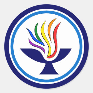 TVUUC Flaming Chalice Logo. Classic Round Sticker