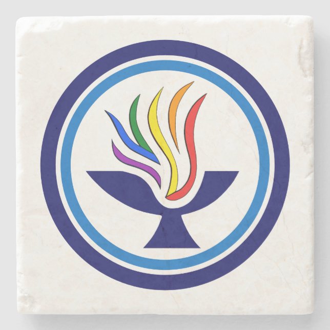 TVUUC Flaming Chalice Logo Stone Coaster (Front)