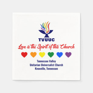 TVUUC Love is the Spirit, Hearts Napkin