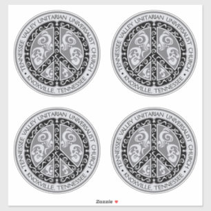 TVUUC, Ornate Peace Sign in Black and White