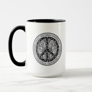 TVUUC - Peace Sign in Beautiful Black & White Mug