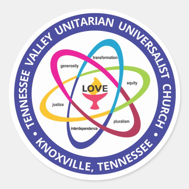 TVUUC Shared Values Atom Classic Round Sticker (Front)