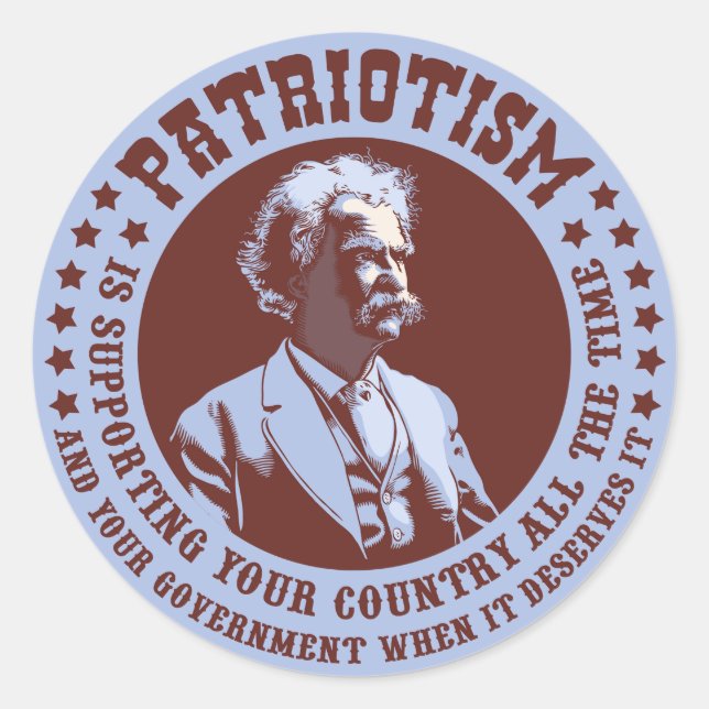 Twain - Patriotism Classic Round Sticker (Front)
