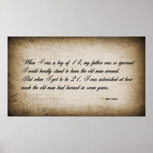 TWAIN's QUOTE on the AGING YOUTH Poster