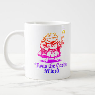 Twas The Carbs M’Lord Funny Mediaeval Frog Meme Large Coffee Mug