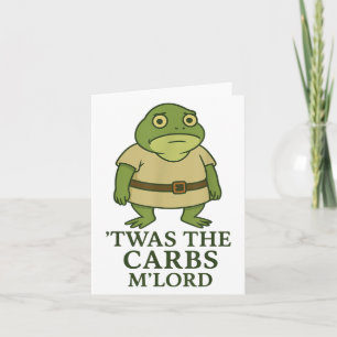 Twas The Carbs Mlord Funny Frog Meme Mediaeval  Card