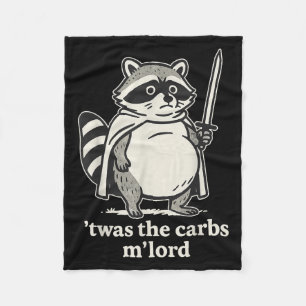Twas The Carbs Mlord Racoon Meme Graphic Fleece Blanket