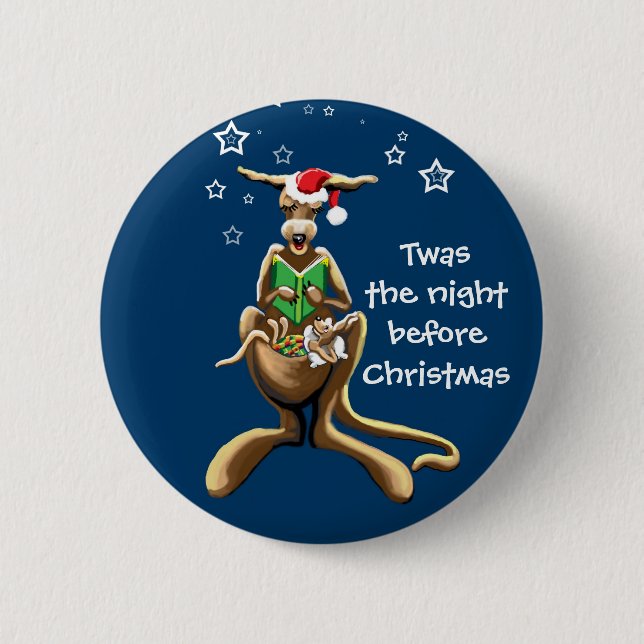 Twas the night before Christmas 6 Cm Round Badge (Front)