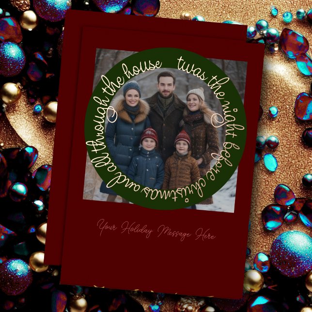 twas the night before Christmas and Your Photo Foil Holiday Card (Creator Uploaded)