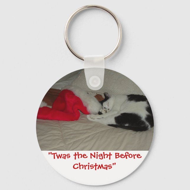 Twas the Night before Christmas Kitten Key Ring (Front)