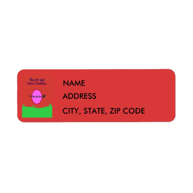 Twas The Night Before Christmas Return Address Label (Front)
