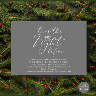 'Twas The Night Before Dark Grey Rehearsal Dinner Invitation