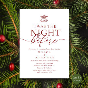 'Twas The Night Before Mistletoe Rehearsal Dinner Invitation