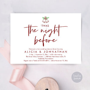 Twas The Night Before, Wedding Rehearsal Dinner Invitation