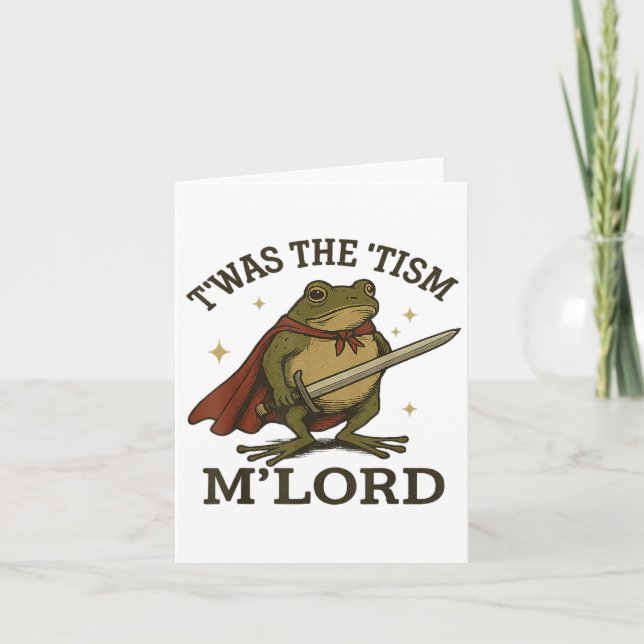 Twas The Tism M Lord Funny Autism Frog Meme Graphi Card (Front)