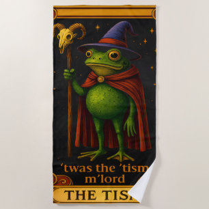 T'was The 'Tism M'Lord Frog Meme Autism Awareness Beach Towel