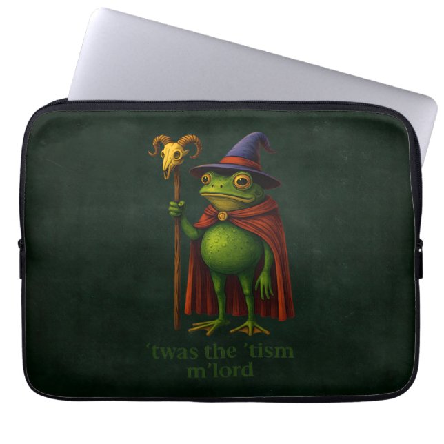T'was The 'Tism M'Lord Frog Meme Autism Awareness Laptop Sleeve (Front)