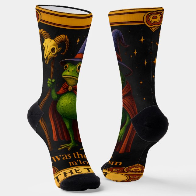 T'was The 'Tism M'Lord Frog Meme Autism Awareness Socks (Angled)