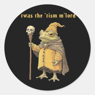 Twas The Tism Mlord Funny Wizard Frog Autism Witch Classic Round Sticker