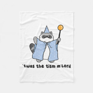 'twas Tism M'lord Racoon Wizard Faith Design Fleece Blanket