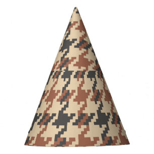 Tweed Goose Foot Vintage Pattern Party Hat