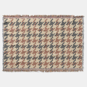 Tweed Goose Foot Vintage Pattern Throw Blanket