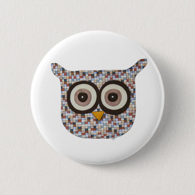 Tweed Owl Button (Front)