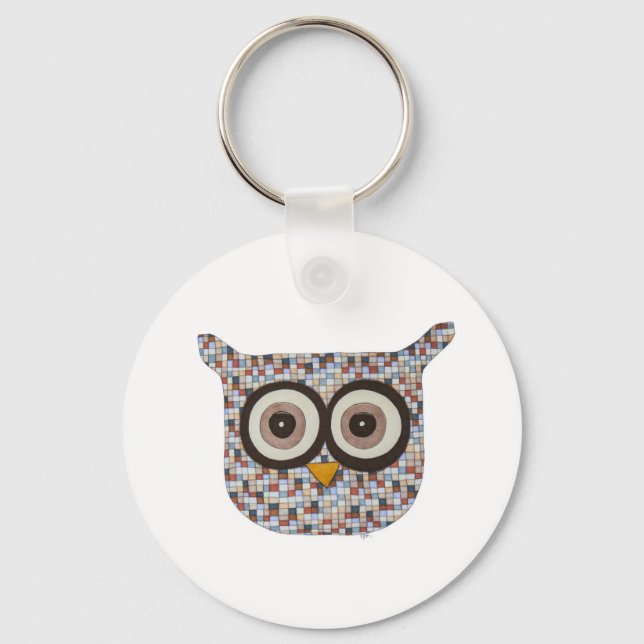 Tweed Owl Keychain (Front)