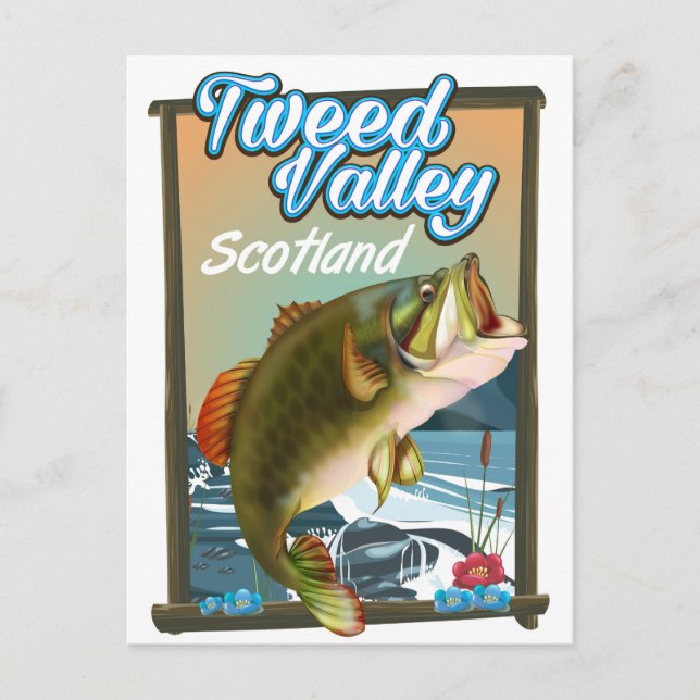 Tweed Valley Scottish fishing poster. Postcard (Front)