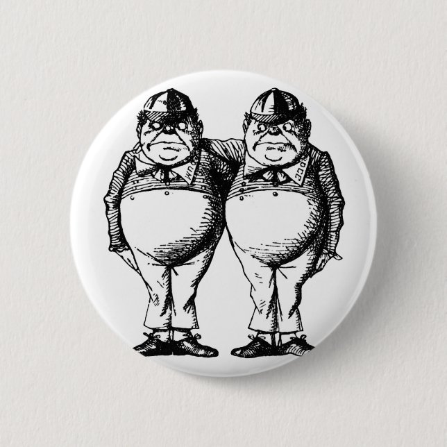 Tweedle Dee and Tweedle Dum 6 Cm Round Badge (Front)