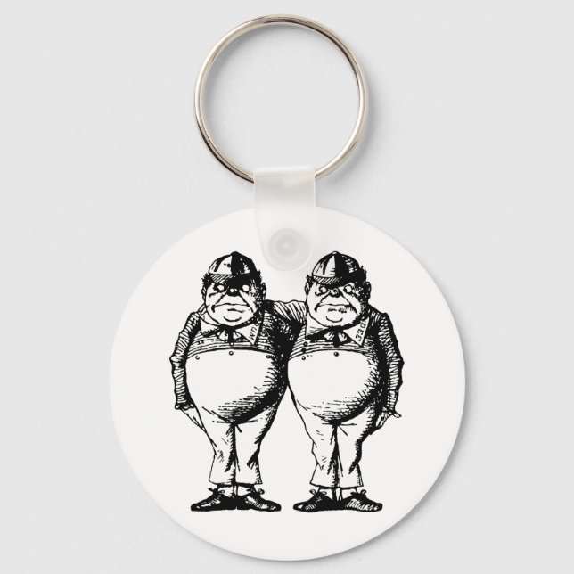 Tweedle Dee and Tweedle Dum Inked Key Ring (Front)