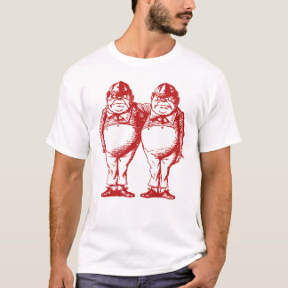 Tweedle Dee and Tweedle Dum Inked Red T-Shirt