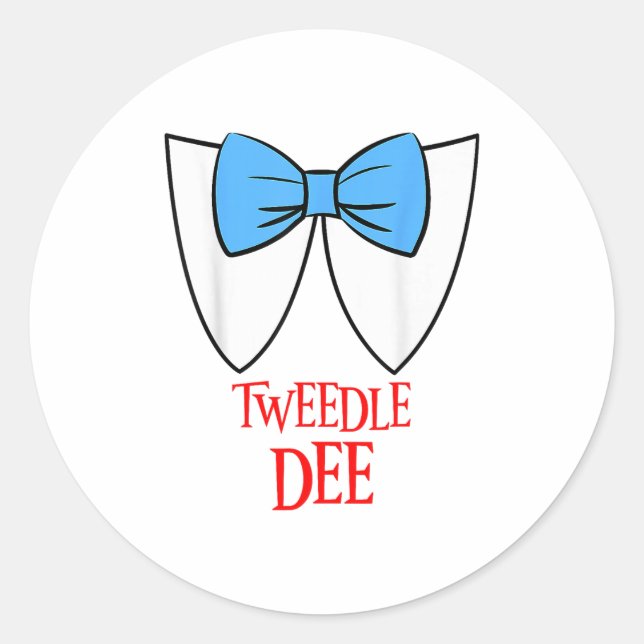 Tweedle Dee Costume Matching Halloween Fairytale C Classic Round Sticker (Front)