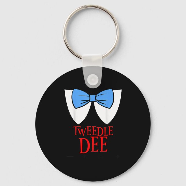 Tweedle Dee I'm With Dum - Lazy Couple Halloween C Key Ring (Front)