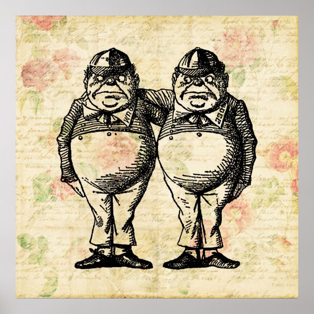 Tweedledee and Tweedledum Alice in Wonderland Poster (Front)