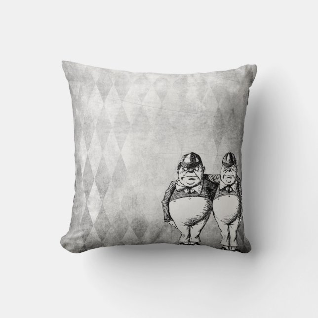 Tweedledee and Tweedledum Wonderland Cushion (Front)