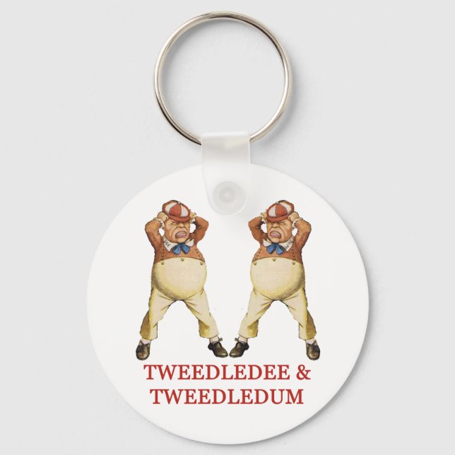 TWEEDLEDEE & TWEEDLEDUM IN WONDERLAND KEY RING (Front)