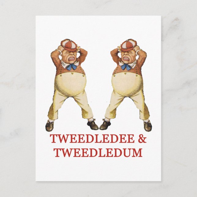 TWEEDLEDEE & TWEEDLEDUM IN WONDERLAND POSTCARD (Front)