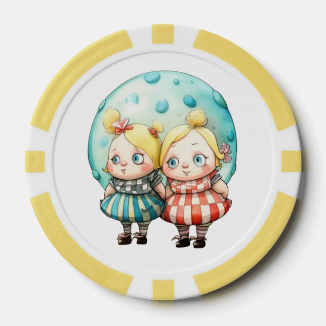 Tweedledee & Tweedledum Poker Chips (Front)