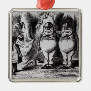 Tweedledum and Tweedledee Metal Ornament