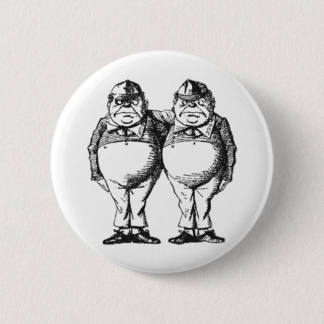 Tweedledum & Tweedledee 6 Cm Round Badge (Front)