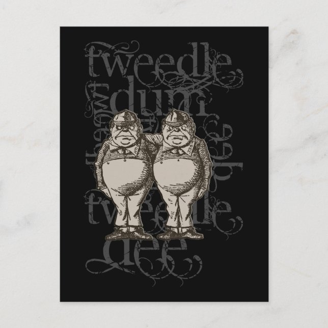 Tweedledum & Tweedledee Grunge (Single Figure) Postcard (Front)