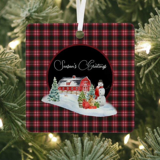 Tweedside Modern Original Scottish Tartan  Metal Tree Decoration (Insitu)