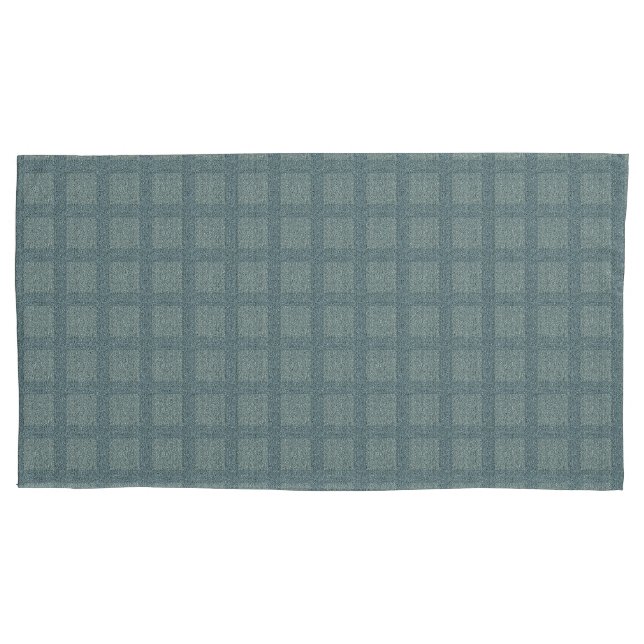 Tweedy Wool Grey and Sage Pillowcase (Front-Left)