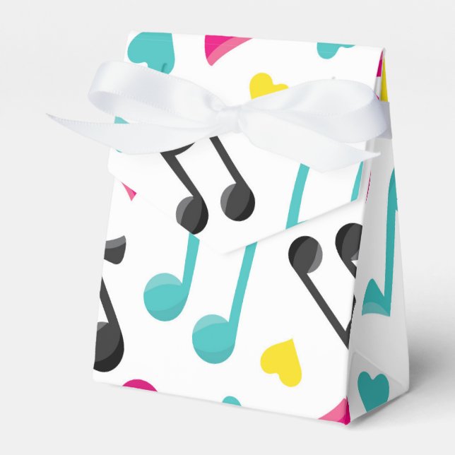 Tween Teen musical note pattern party favour box (Front Side)