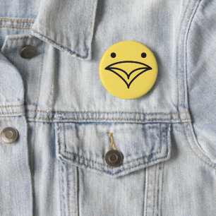 Tweet Funny Little Yellow Bird Face Present Decor 6 Cm Round Badge