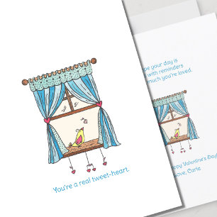 Tweet Heart Bird Valentine's Day Card