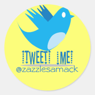 Tweet ME @ Your Tweet Address Classic Round Sticker
