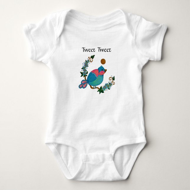 Tweet Tweet Birdie Baby One-Piece Bodysuit (Front)