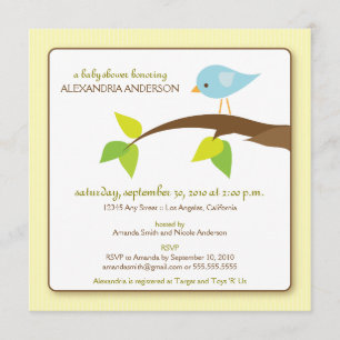 Tweet Tweet Custom Baby Shower Invitation (creme)